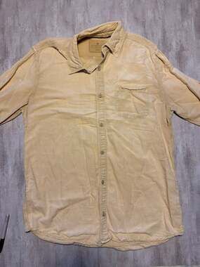 The Territory Ahead Linen Cotton Blend  Button Down Shirt XLT Tan